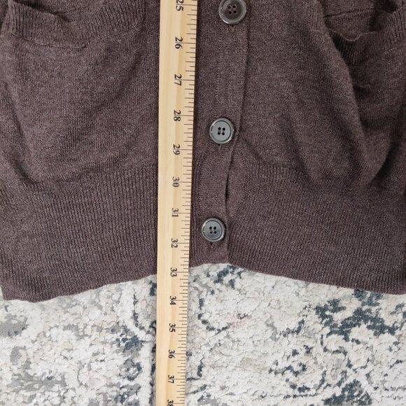 H&M Women's Cardigan Size 34 Brown Mauve Taupe Viscose Cotton Wool - Picture 6 of 7